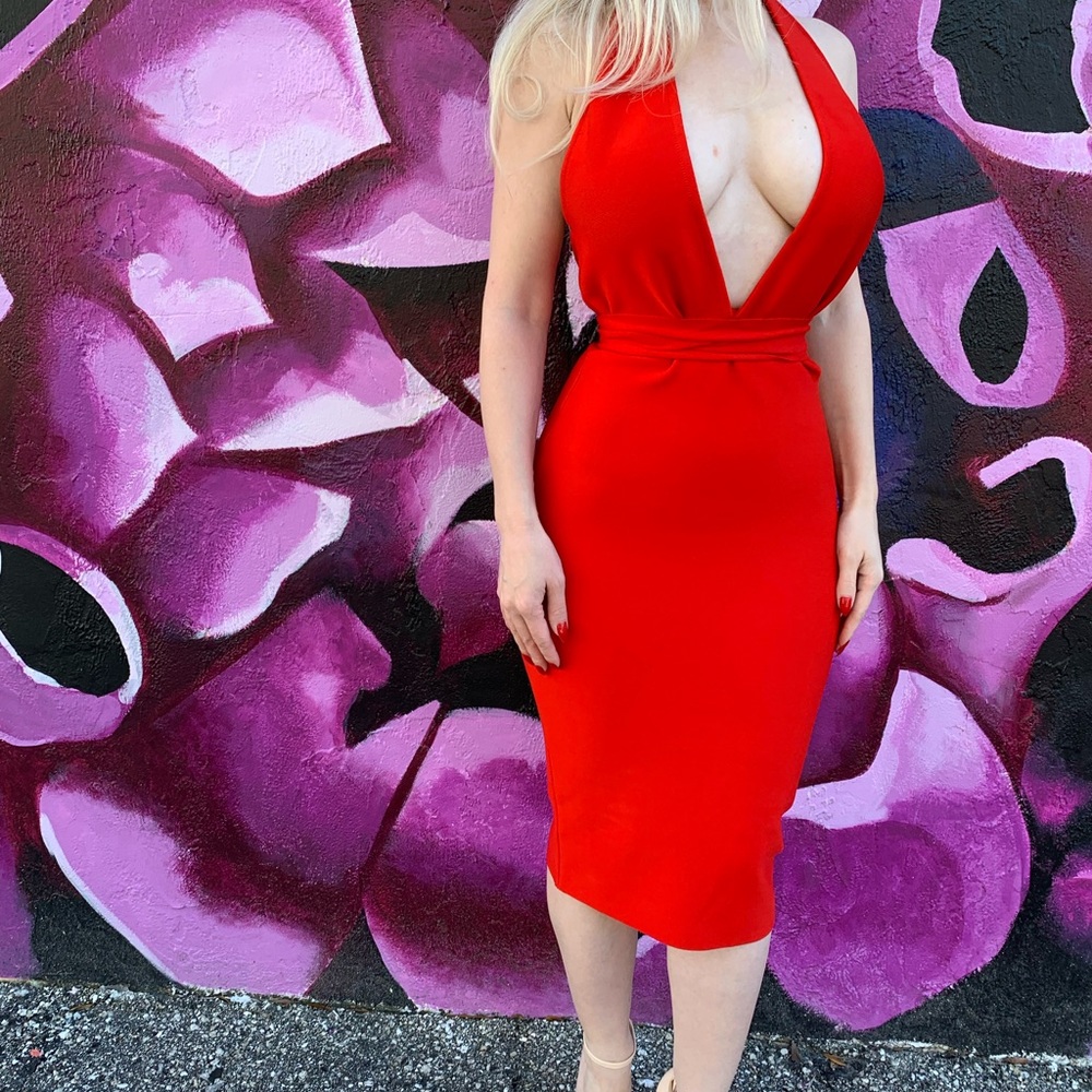 Red bandage dress